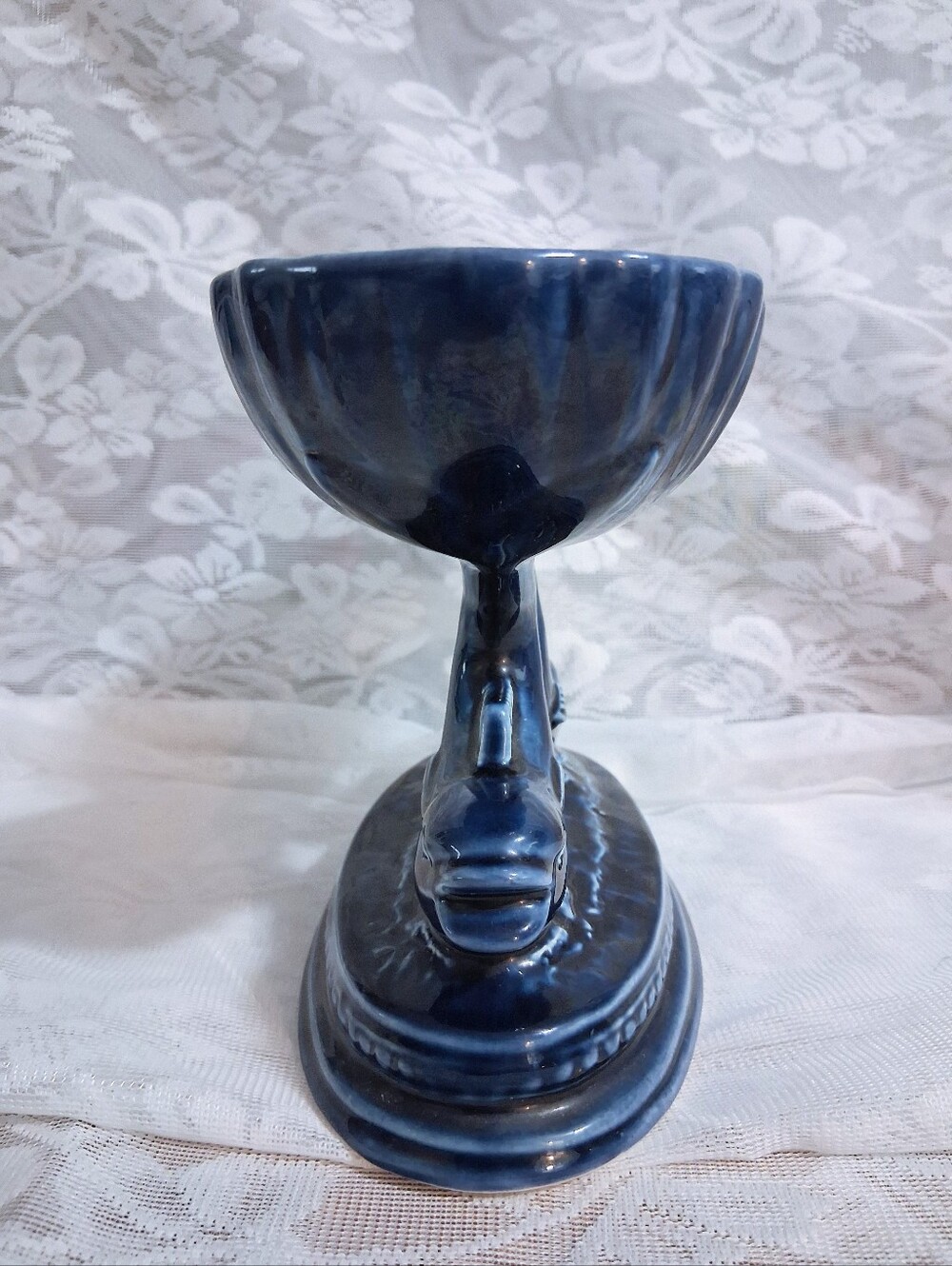 Vintage Devonway Kingsbridge Art Deco Fish Dish Bonbons Trinket Soap Cobalt Blue - Picture 3 of 12